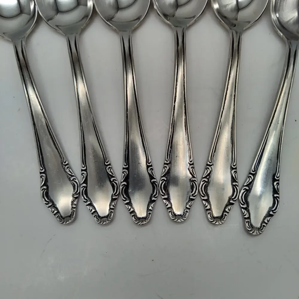 6X Tsp Henckels Zwilling HEN12 Stainless Flatware Teaspoons